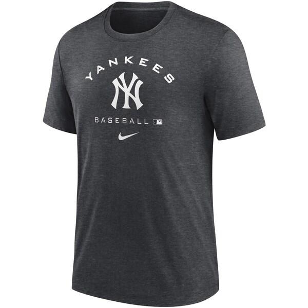 MLB ヤンキース Tシャツ 2022 選手着用オーセンティックコレクション Tri-Blend Tee ナイキ/Nike Charcoal Heather 07F｜selection-j｜03