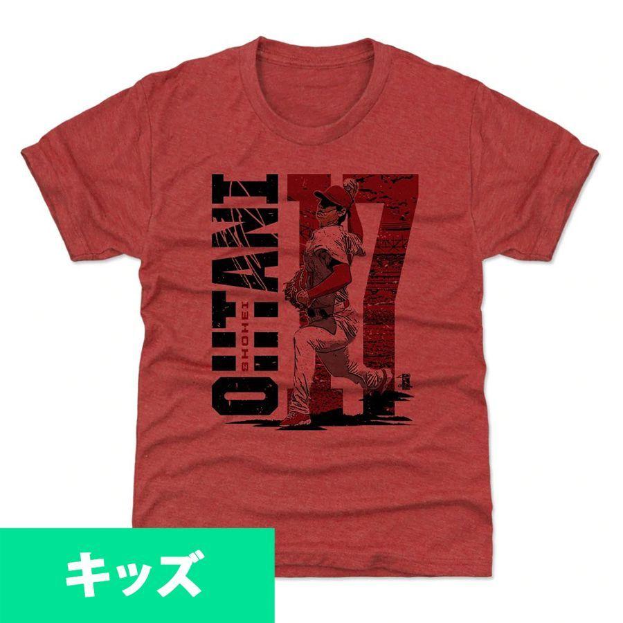 MLB 大谷翔平 エンゼルス Tシャツ キッズ ユース Player Art Cotton T-Shirt STADIUM R 500Level レッド｜selection-j