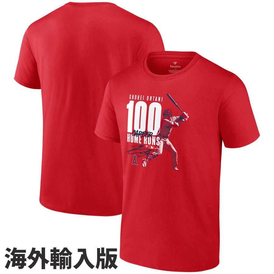 MLB 大谷翔平 エンゼルス Tシャツ メジャー通算100号ホームラン達成