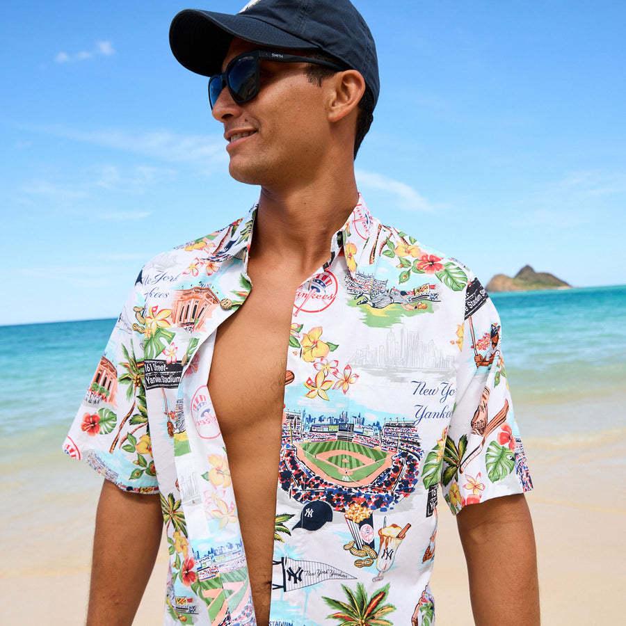 MLB ヤンキース アロハシャツ ハワイアン Scenic Aloha Shirt レインスプーナー Reyn Spooner｜selection-j｜04