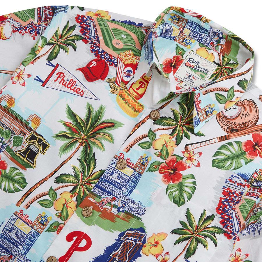 MLB フィリーズ アロハシャツ ハワイアン Scenic Aloha Shirt レイン