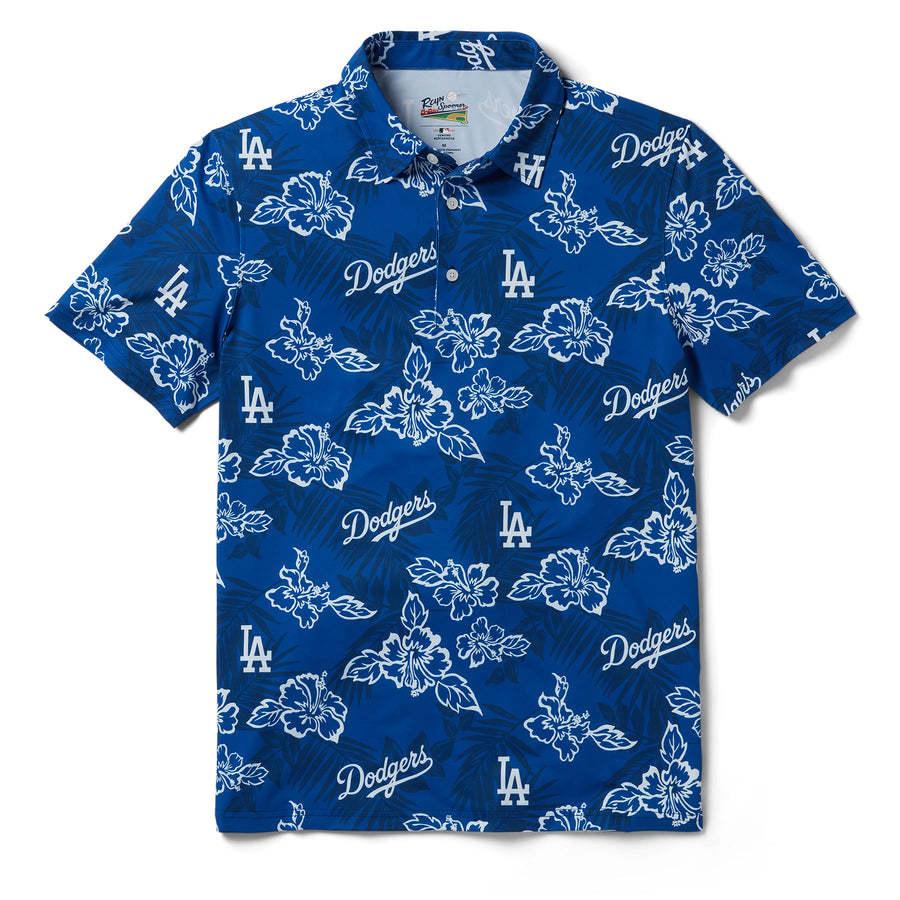 MLB ドジャース ポロシャツ ハワイアン PUA PERFORMANCE POLO レインスプーナー Reyn Spooner ブルー｜selection-j