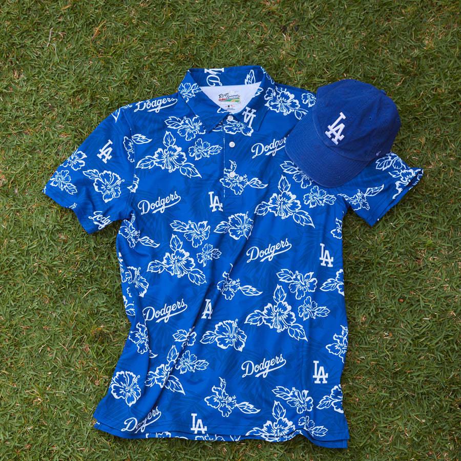 MLB ドジャース ポロシャツ ハワイアン PUA PERFORMANCE POLO レインスプーナー Reyn Spooner ブルー_3