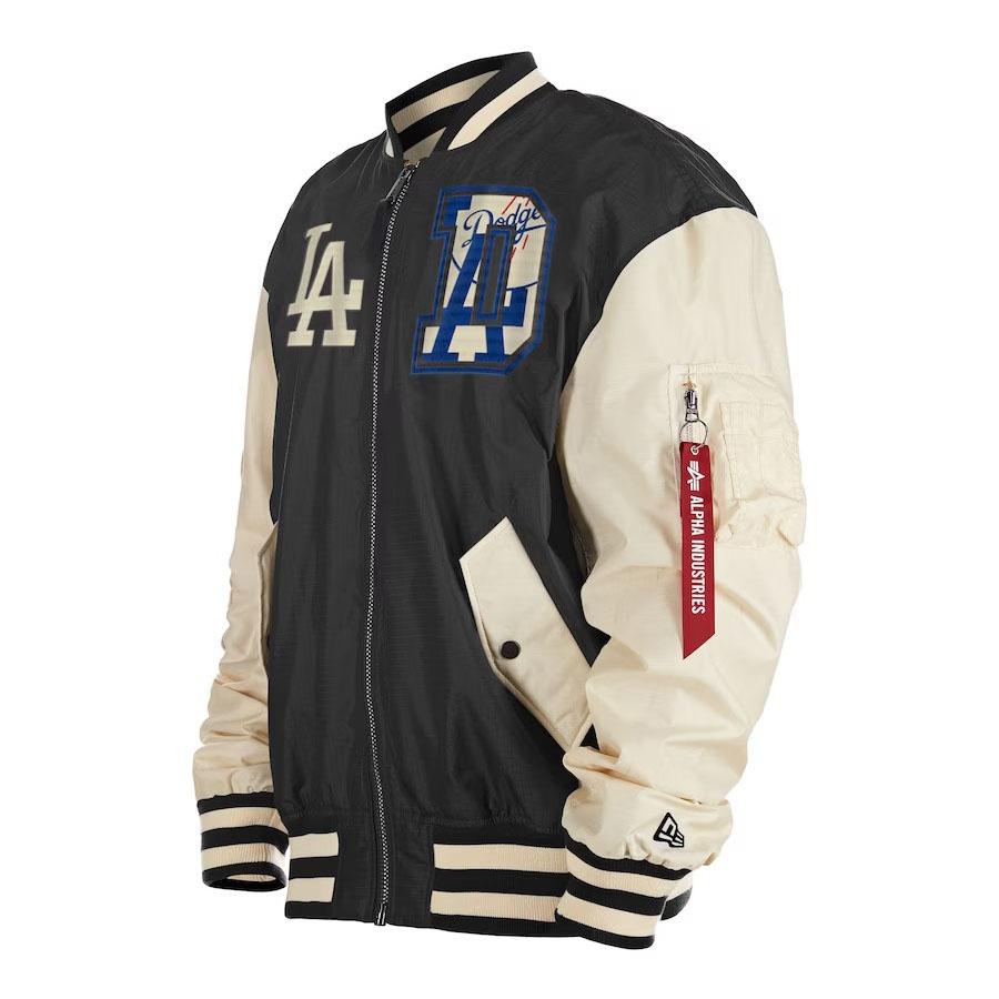 MLB ドジャース ジャケット リバーシブル New Era x Alpha Industries Canvas Jacket ニューエラ/New Era ブラック クリーム｜selection-j｜02