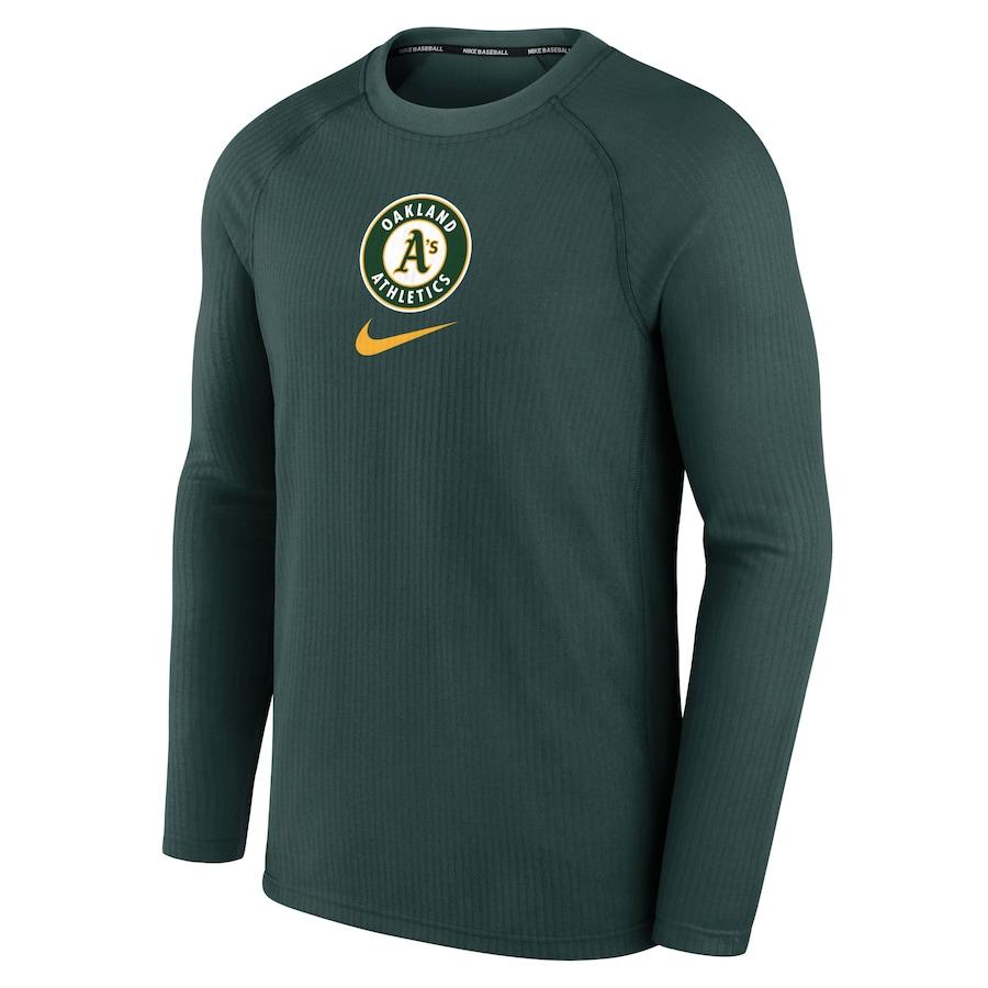 MLB アスレチックス Tシャツ ドライフィット Game Long Sleeve Top ナイキ/Nike Pro Green｜selection-j｜02