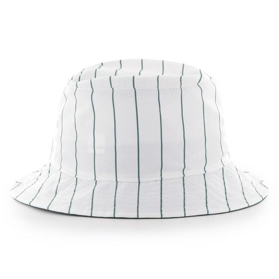 MLB アスレチックス バケットハット キャップ Pinstriped Bucket 47Brand ホワイト ダークグリーン｜selection-j｜02