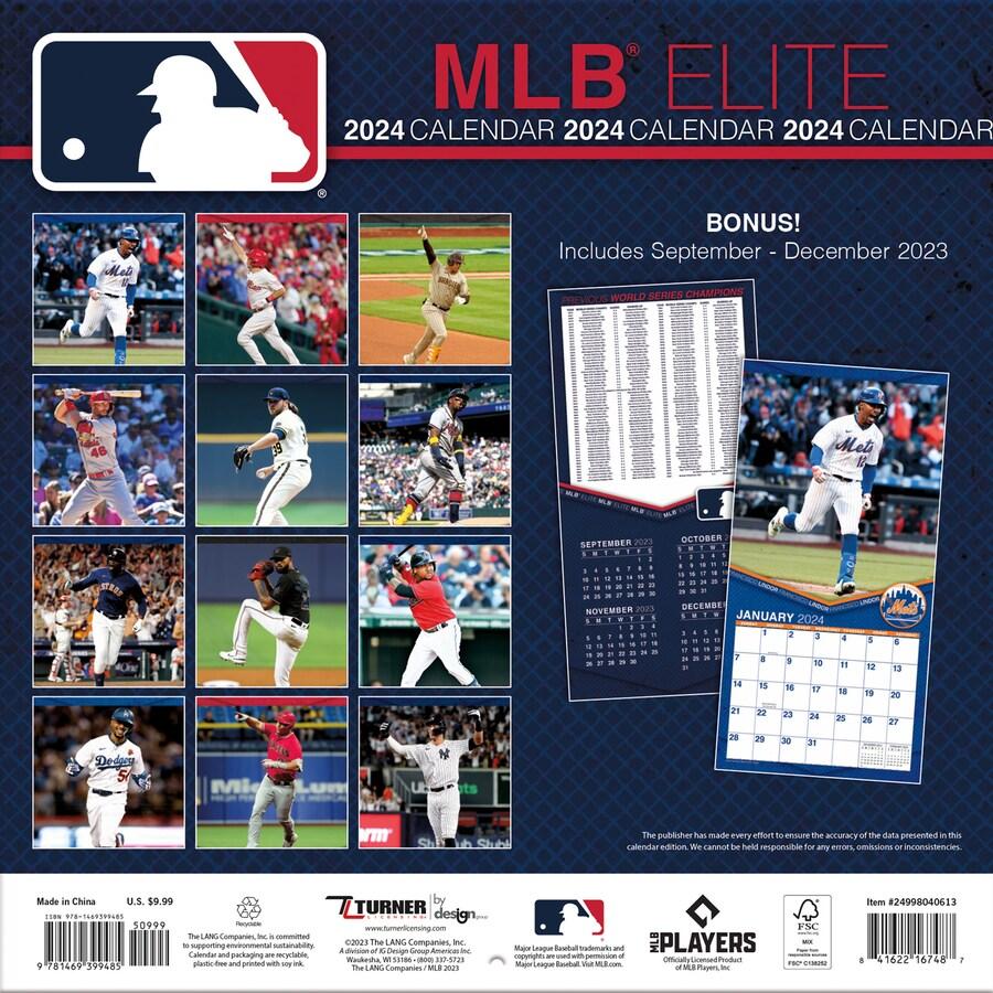 MLB カレンダー 2024 ミニ Elite 壁掛け Wall Calendar Turner MLB.NBA.NFLグッズ