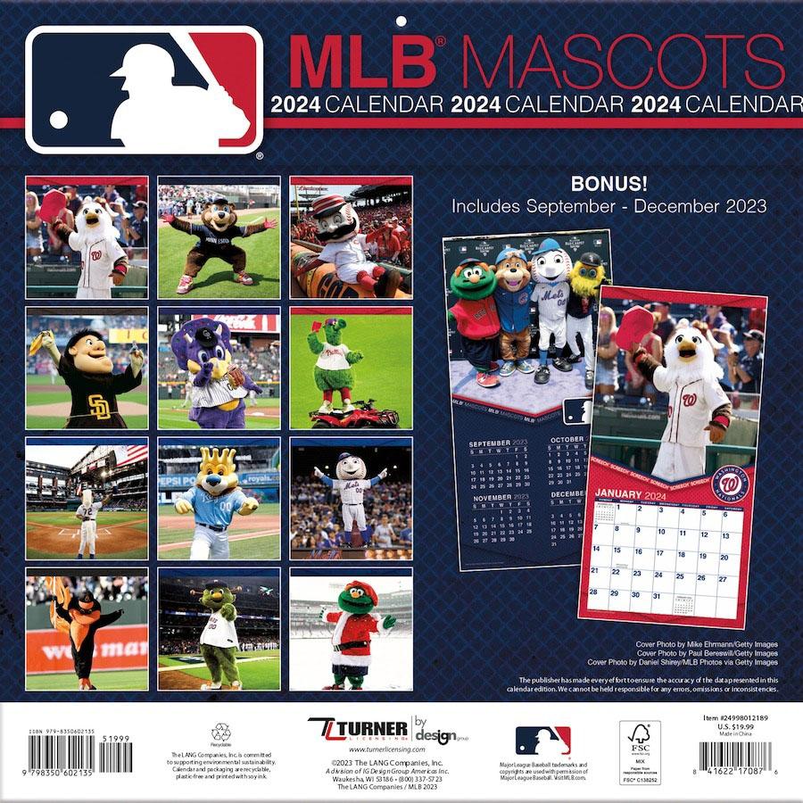 MLB カレンダー 2024 チームマスコット Mascots Wall Calendar Turner｜selection-j｜02