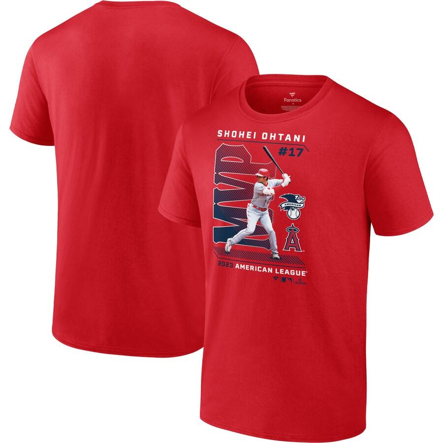 MLB 大谷翔平 エンゼルス Tシャツ 2023 ア・リーグ MVP T-Shirt US版 Fanatics レッド【231118MVP】｜selection-j｜02
