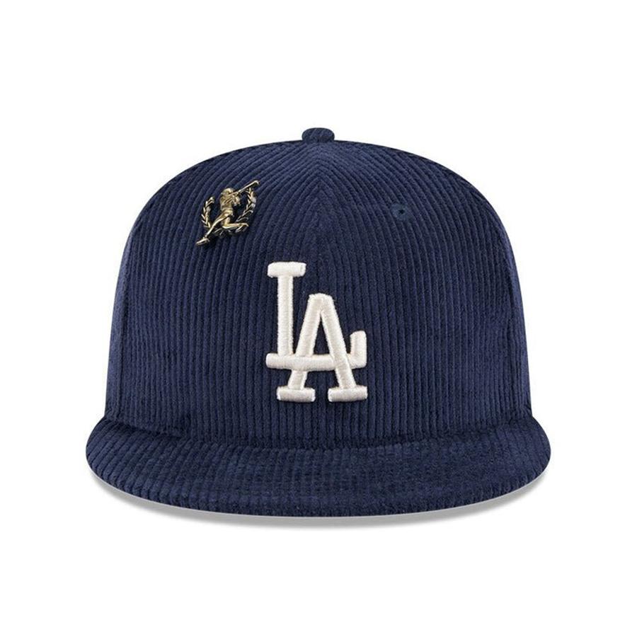 MLB ドジャース キャップ コーデュロイ レターマンピンズ Corduroy Letterman Pin Cap ニューエラ/New Era ネイビー｜selection-j｜02