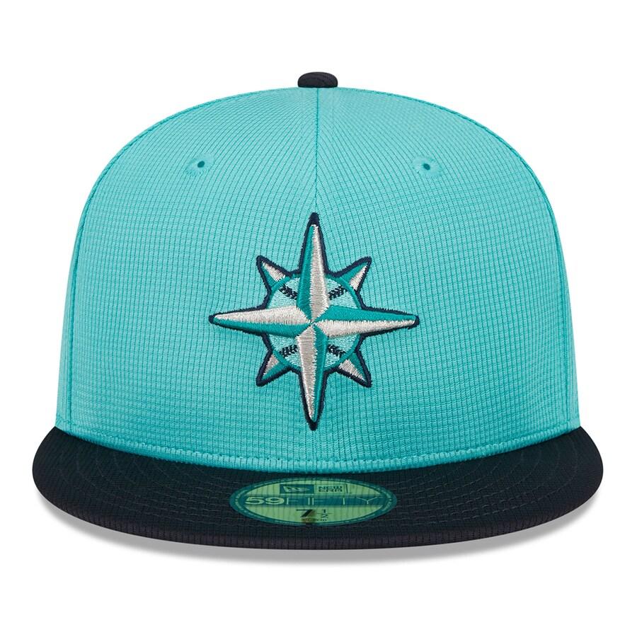 MLB マリナーズ キャップ 2024 スプリングトレーニング 59FIFTY Fitted Hat ニューエラ/New Era アクア ネイビー｜selection-j｜02