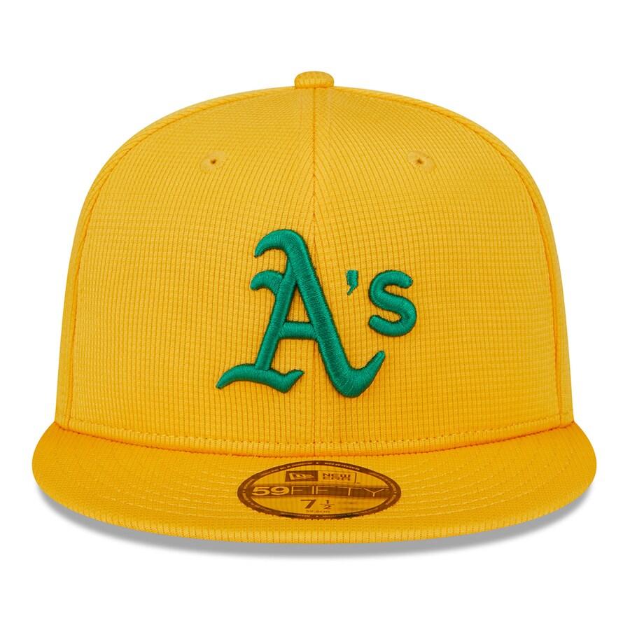 MLB アスレチックス キャップ 2024 スプリングトレーニング 59FIFTY Fitted Hat ニューエラ/New Era ゴールド｜selection-j｜02