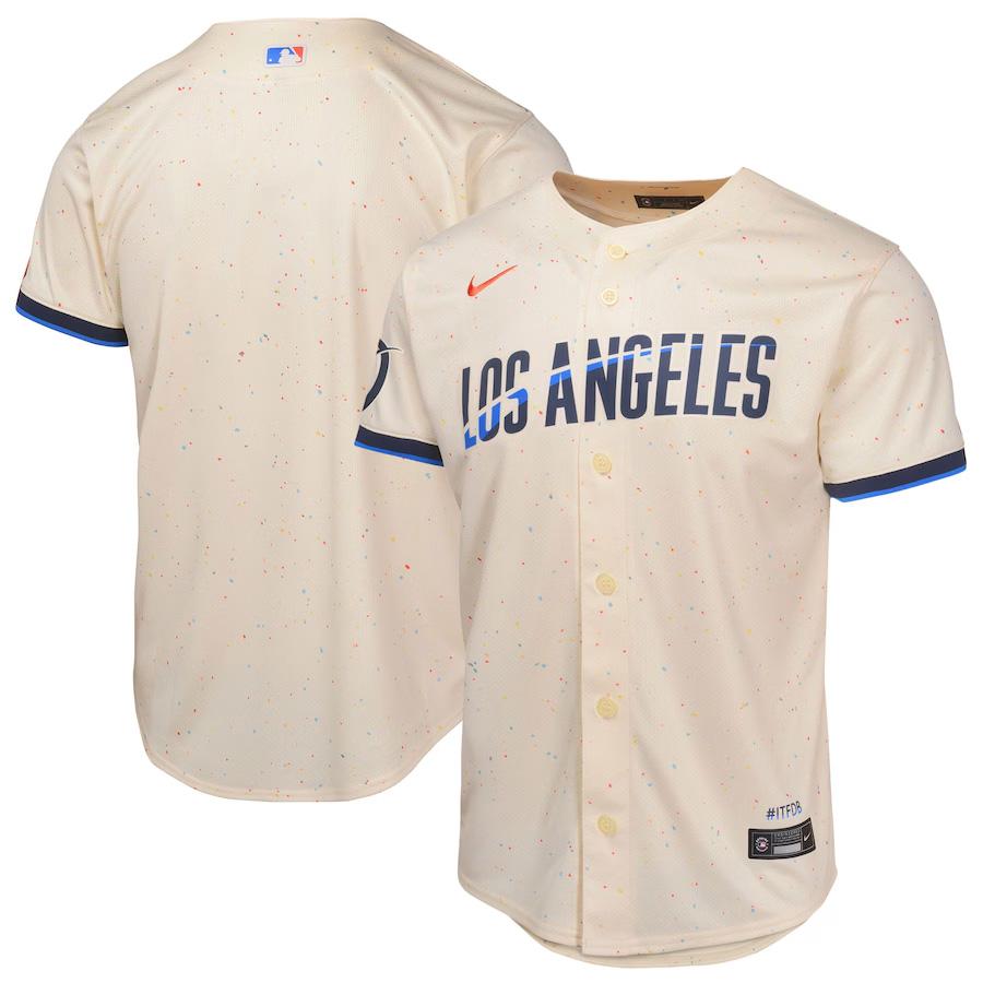ナイキ　MLB ドジャース　シティコネクト　M\L クリーム色 NIKE MLB ドジャース ユニフォーム ユースサイズ 2024 シティー
