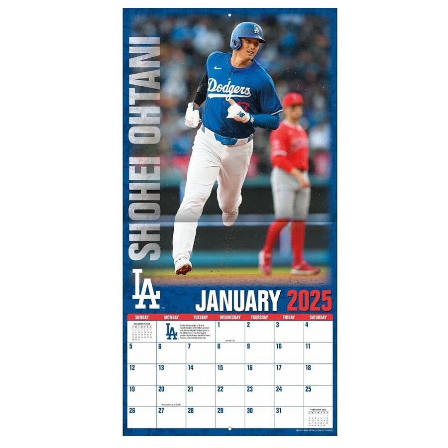 MLB 大谷翔平 ドジャース カレンダー 2025年版 Player Wall Calendar