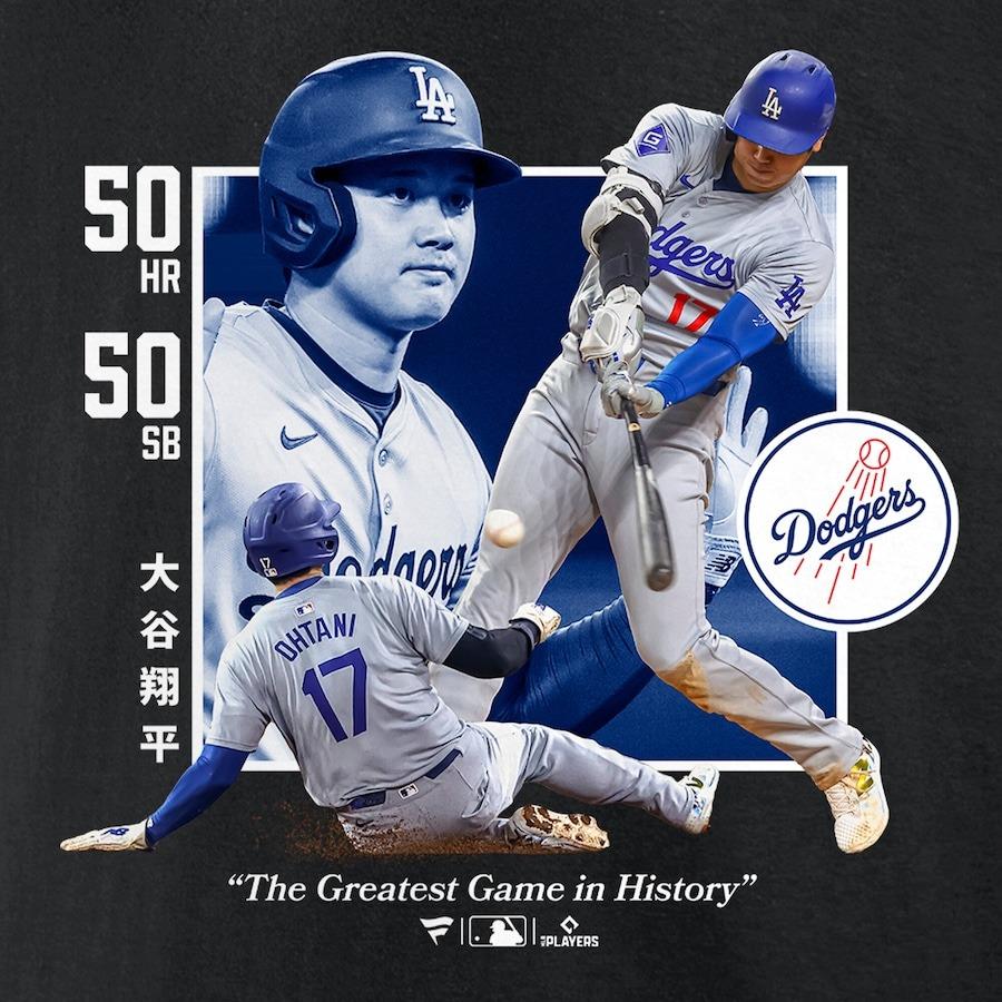 MLB 大谷翔平 ドジャース Tシャツ 【海外限定版】50/50達成記念 MLB 大谷翔平 ドジャース Tシャツ 【海外限定版】50/50達成記念