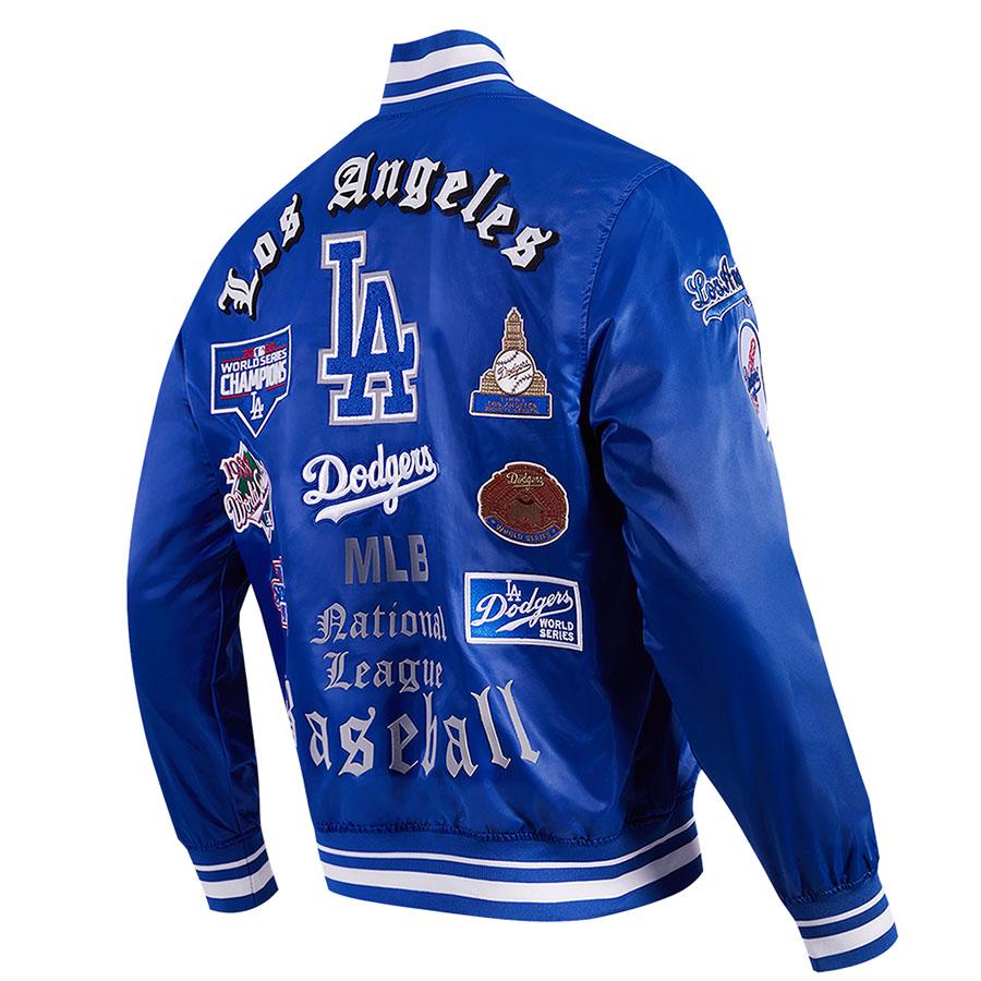 MLB ドジャース ジャケット OLD ENGLISH RIB サテン スタジャン MLB ドジャース ジャケット OLD ENGLISH RIB サテン スタジャン