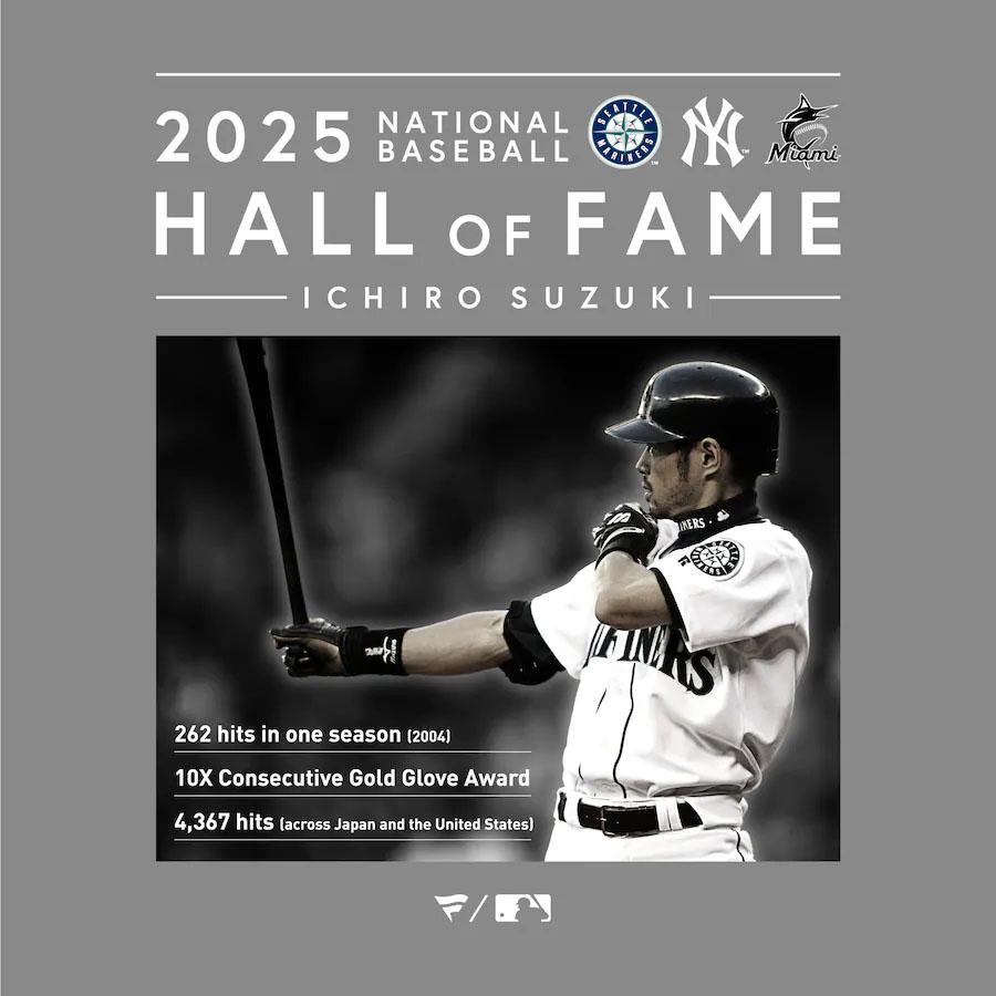 MLB イチロー マリナーズ Tシャツ 2025 HOF記念 アメリカ野球殿堂入り