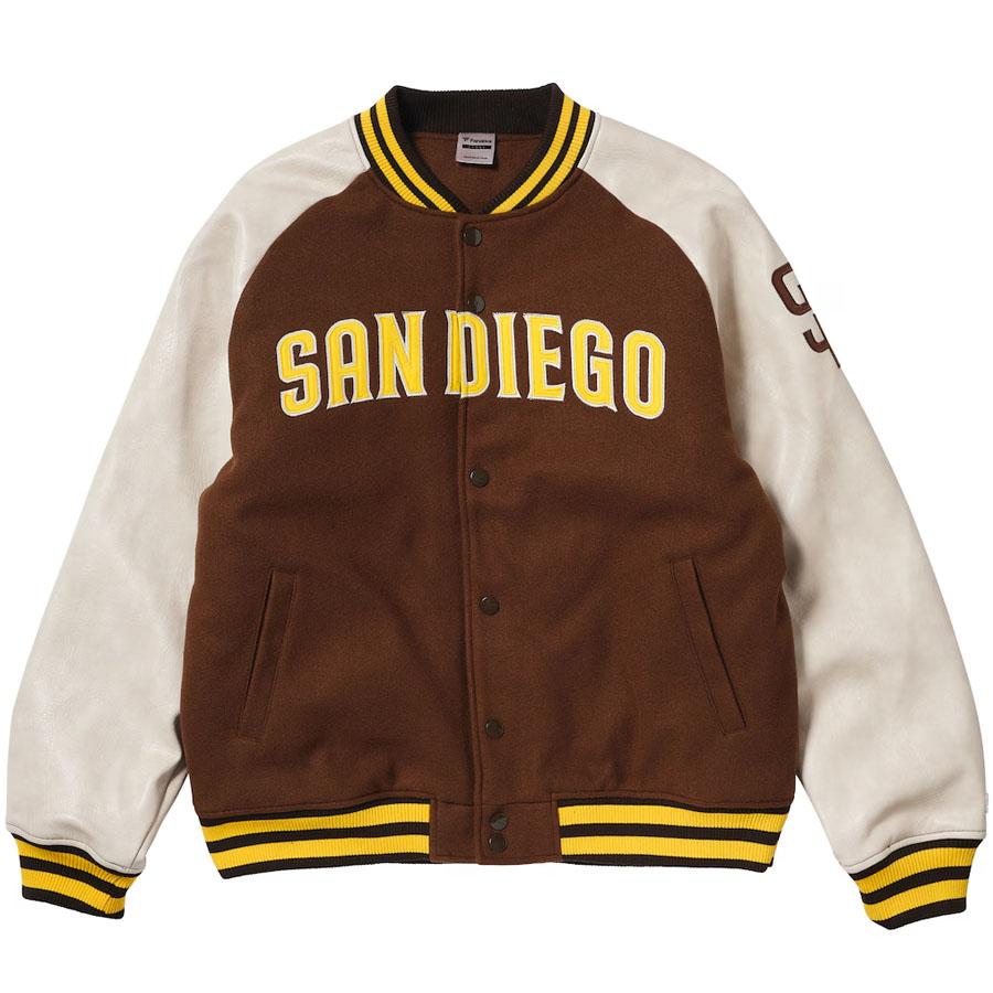 MLB パドレス ジャケット Standardlogo PUメルトン Jacket スタジャン