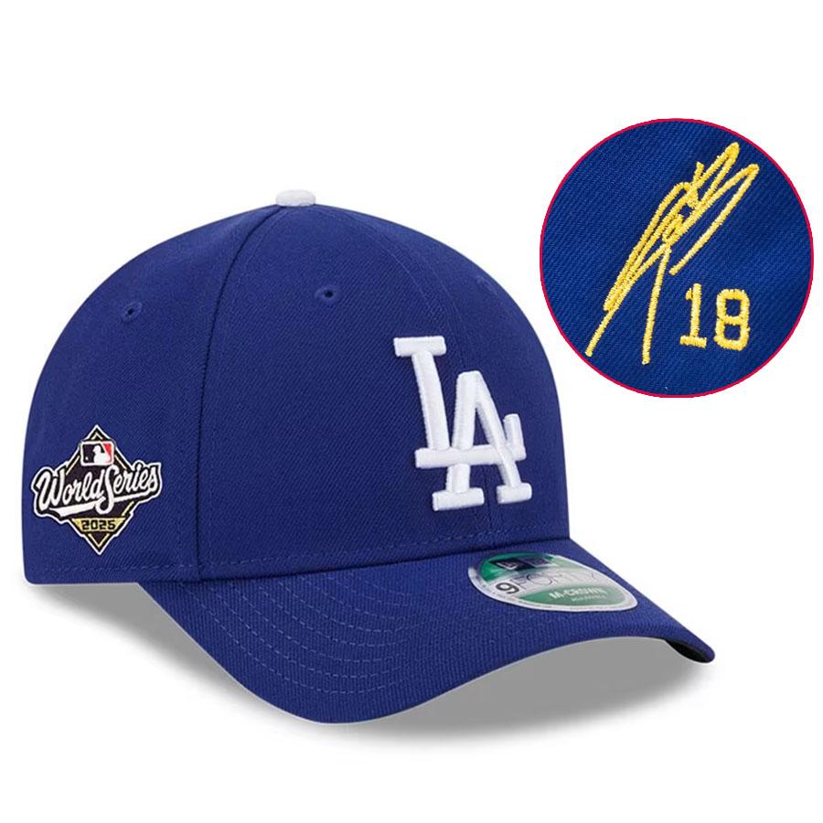 ドジャース　2025 ワールドシリーズ　優勝キャップ 山本由伸サイン刺繍付き NEW ERA（ニューエラ） MLB 山本由伸 ドジャース キャップ 海外