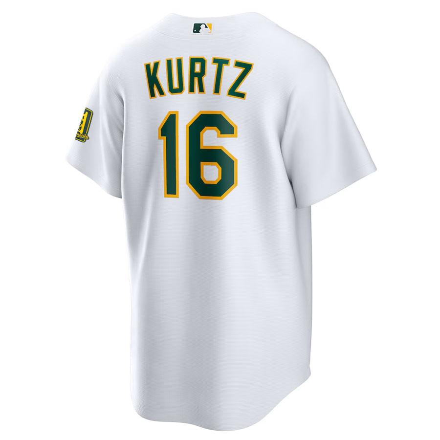 MLB ニック・カーツ アスレチックス ユニフォーム 【現地買付】レプリカ Jersey フロントナンバー 球場限定 ナイキ/Nike Home (White)_2