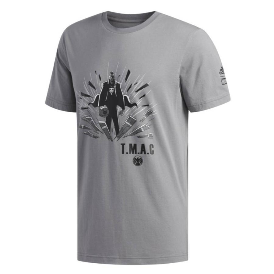 NBA トレイシー・マグレディ Tシャツ マーベル T.M.A.C. ニック・フューリー アディダス/Adidas グレー【OCSL】｜selection-j