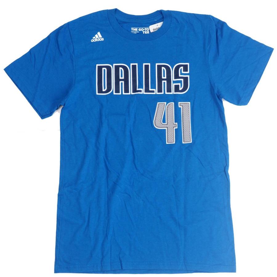 NBA ダーク・ノビツキー ダラス・マーベリックス Tシャツ ゲーム タイム アディダス/Adidas ブルー【OCSL】｜selection-j