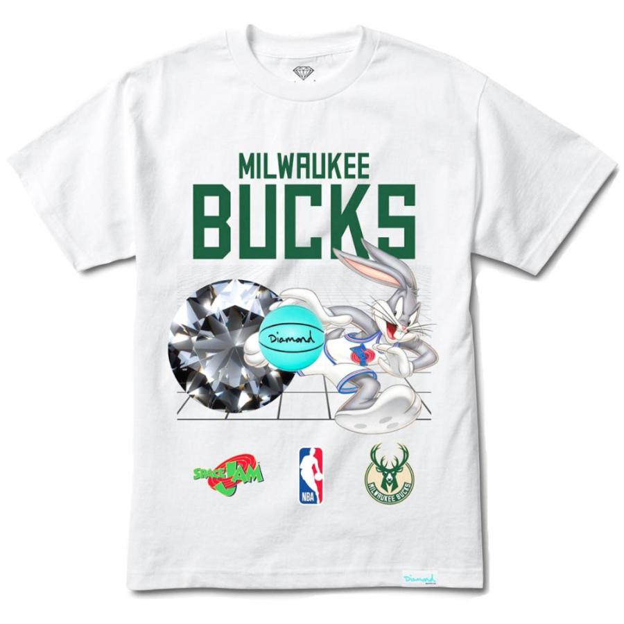 Nba スペースジャム X ミルウォーキー バックス Tシャツ コラボ 半袖 Diamond Supply Co ホワイト Nba ebg06 Mlb Nba Nflグッズ Selection 通販 Yahoo ショッピング