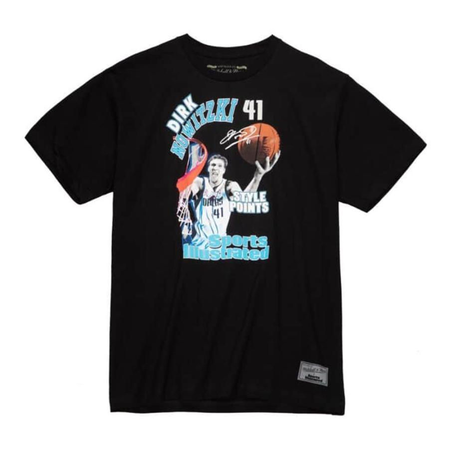 NBA ダーク・ノビツキー マーベリックス Tシャツ レジェンドプレイヤーイラスト ミッチェル＆ネス/Mitchell & Ness ブラック2203MN特集｜selection-j