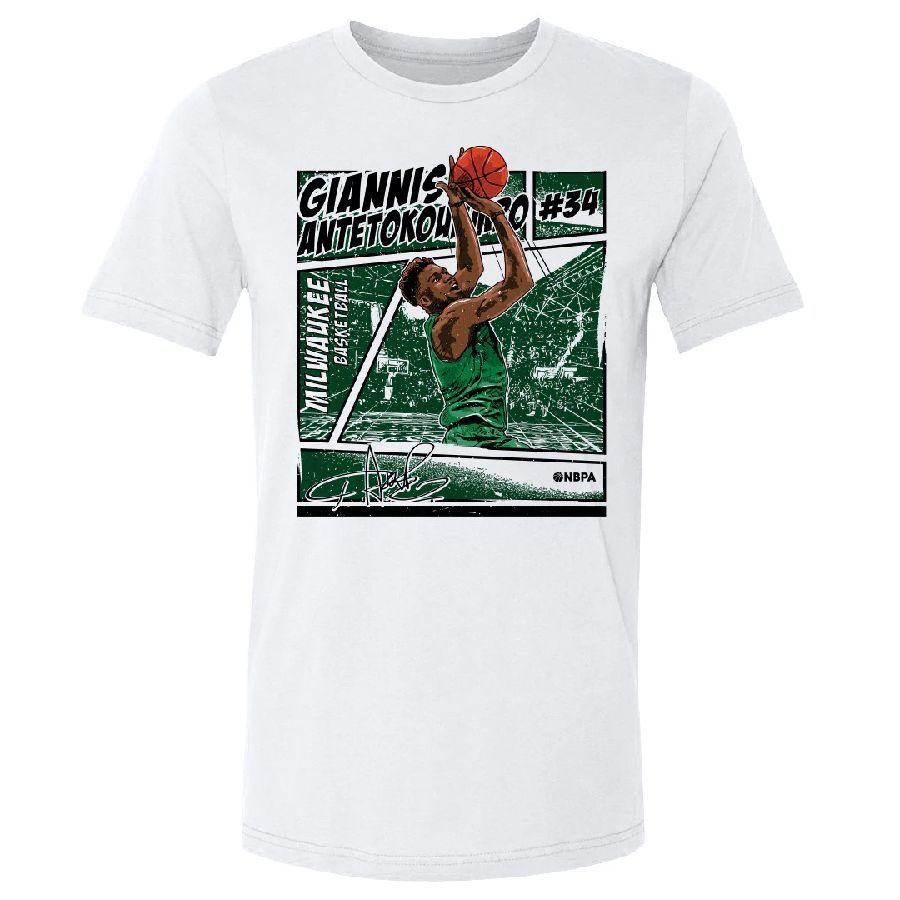 NBA ヤニス・アデトクンボ ミルウォーキー・バックス Tシャツ Comics T-Shirt 500Level ホワイト｜selection-j
