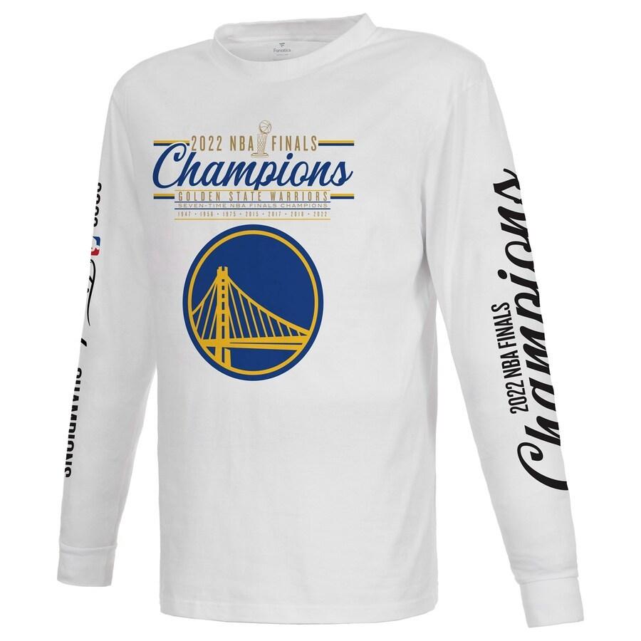 NBA ウォリアーズ Tシャツ NBAファイナル2022 優勝記念 Champions Script ロングスリーブ Fanatics ...