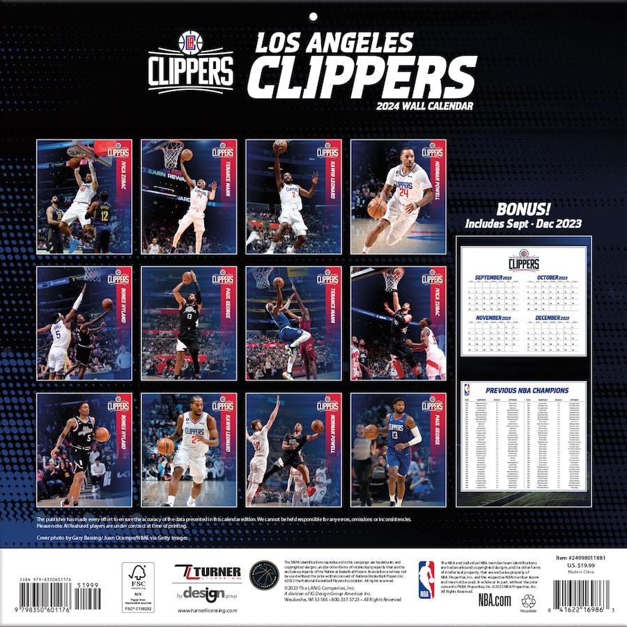 NBA クリッパーズ カレンダー 2024 Team 壁掛け Wall Calendar Turner｜selection-j｜02