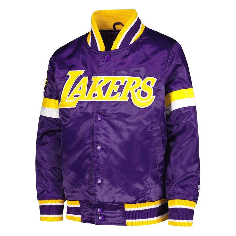 NBA レイカーズ ジャケット Home Game Varsity Jacket スタジャン STARTER パープル｜selection-j｜02