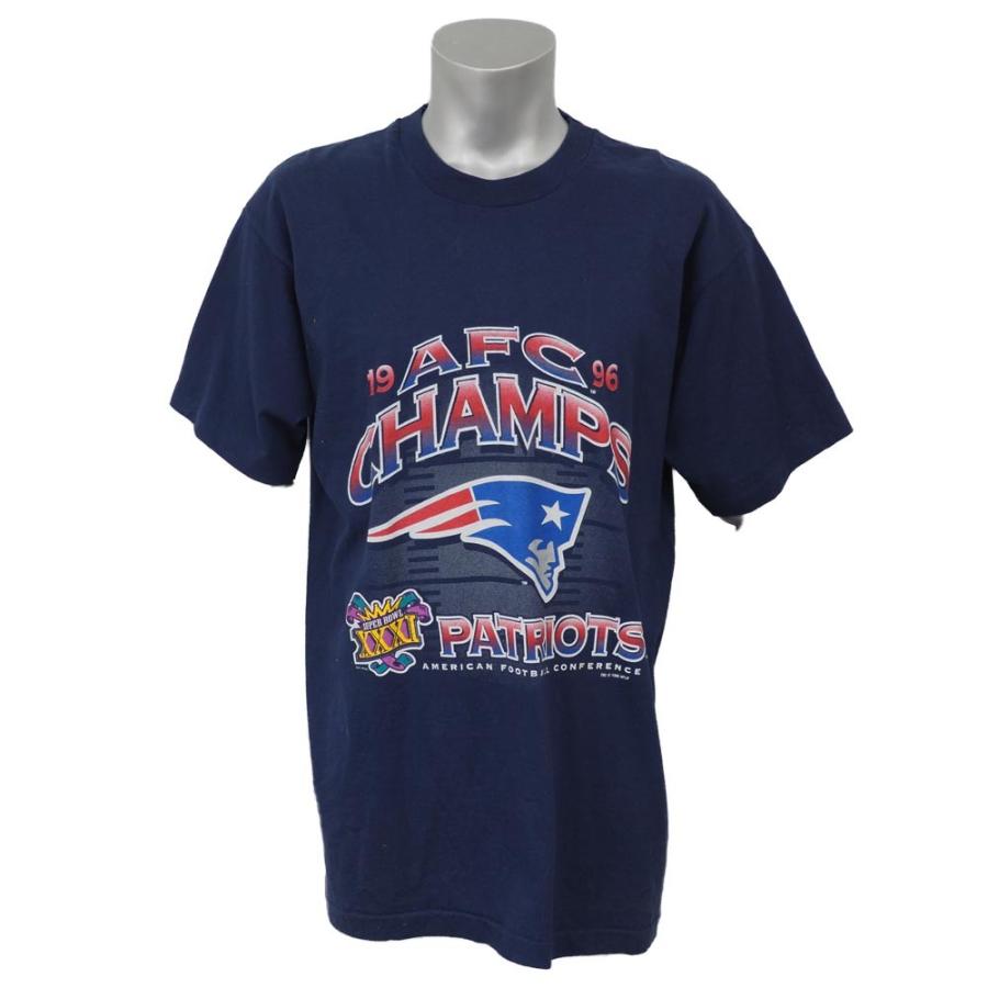 NFL ペイトリオッツ 1996 AFC カンファレンス チャンピオン記念 Tシャツ アーテックス/Artex ネイビー レアアイテム【OCSL】｜selection-j