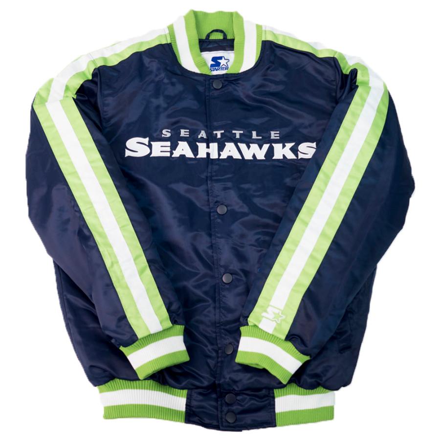 Nfl スタジアムジャンパー シーホークス ジャケット スタジャン ジ オーライン バーシティー サテン Starter Ocsl 2102sgsl Nfl 1910jkt15 Mlb Nba Nflグッズ Selection 通販 Yahoo ショッピング