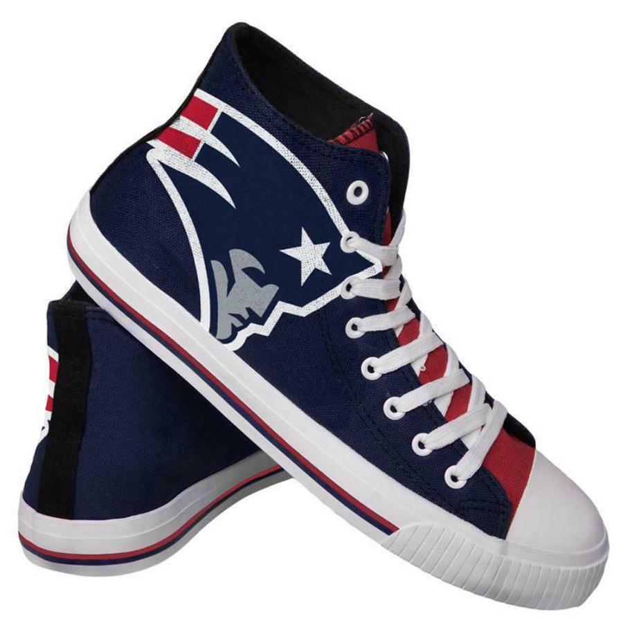 NFL ペイトリオッツ シューズ/スニーカー High Top Big Logo Canvas Shoes 帆布 Forever Collectibles 米国海軍 スパイク-スポーツ
