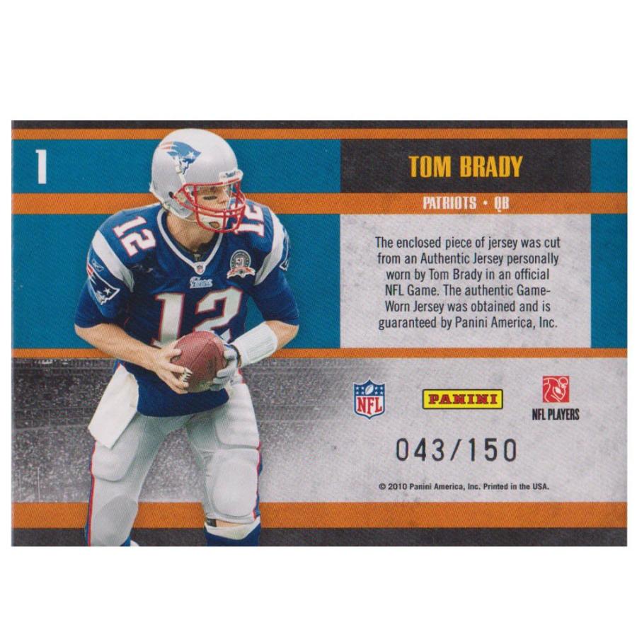 NFL トム・ブレイディ ペイトリオッツ トレーディングカード/スポーツカード  1点物 2010 ジャージ カード 43/150 Panini｜selection-j｜02