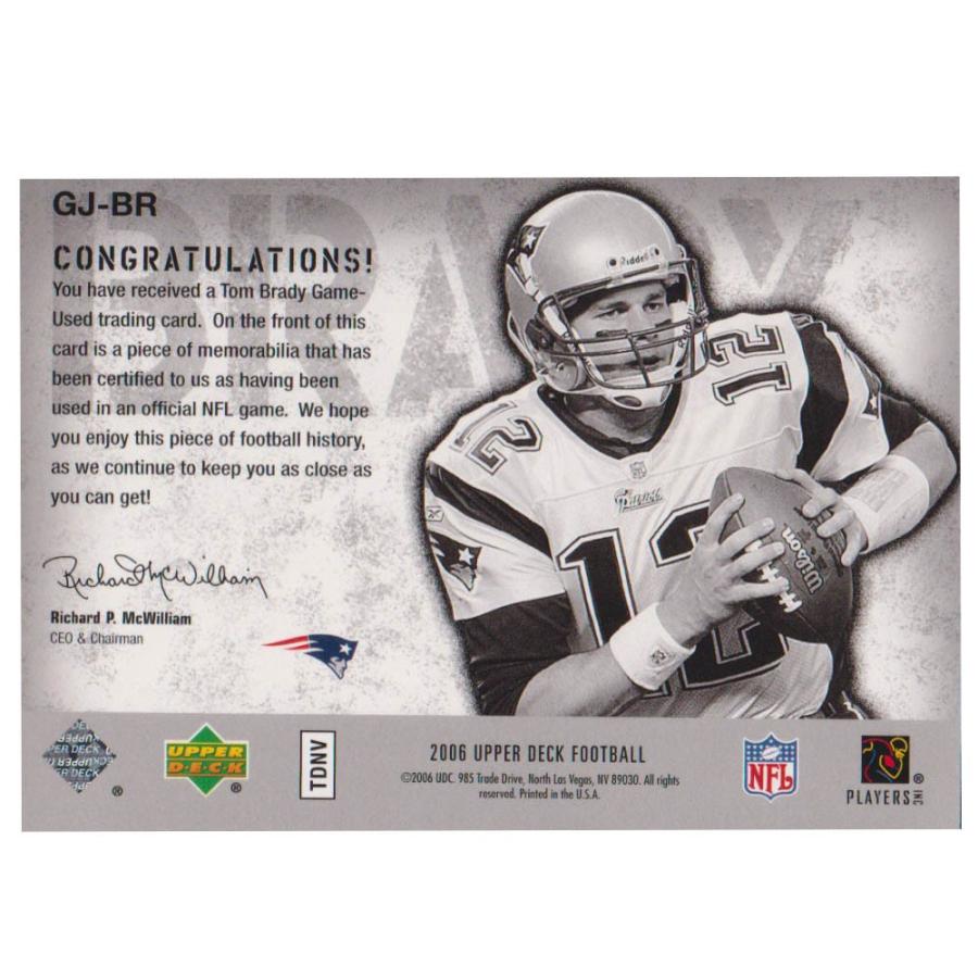 NFL トム・ブレイディ ペイトリオッツ トレーディングカード/スポーツカード  1点物 2006 ジャージ カード Upperdeck｜selection-j｜02