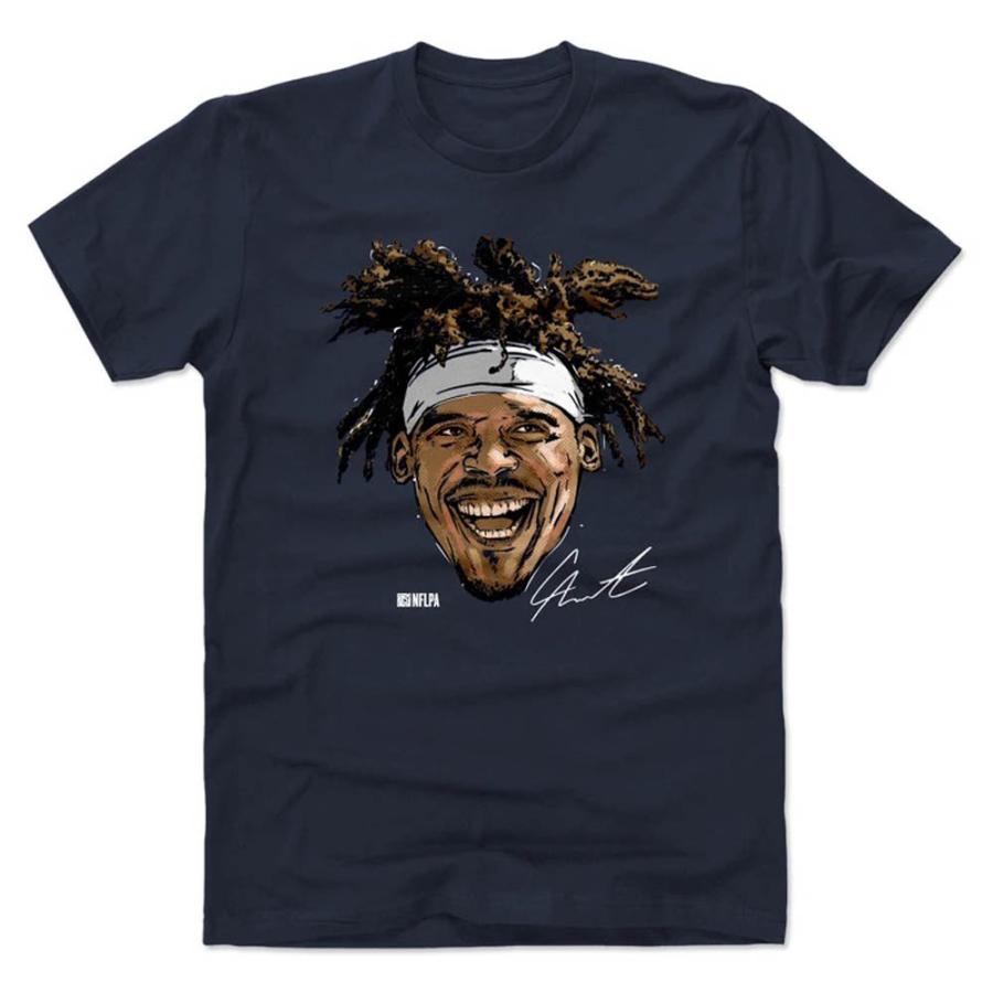 NFL キャム・ニュートン ペイトリオッツ Tシャツ Player Art Cotton T-Shirt 500LEVEL True Navy【OCSL】｜selection-j