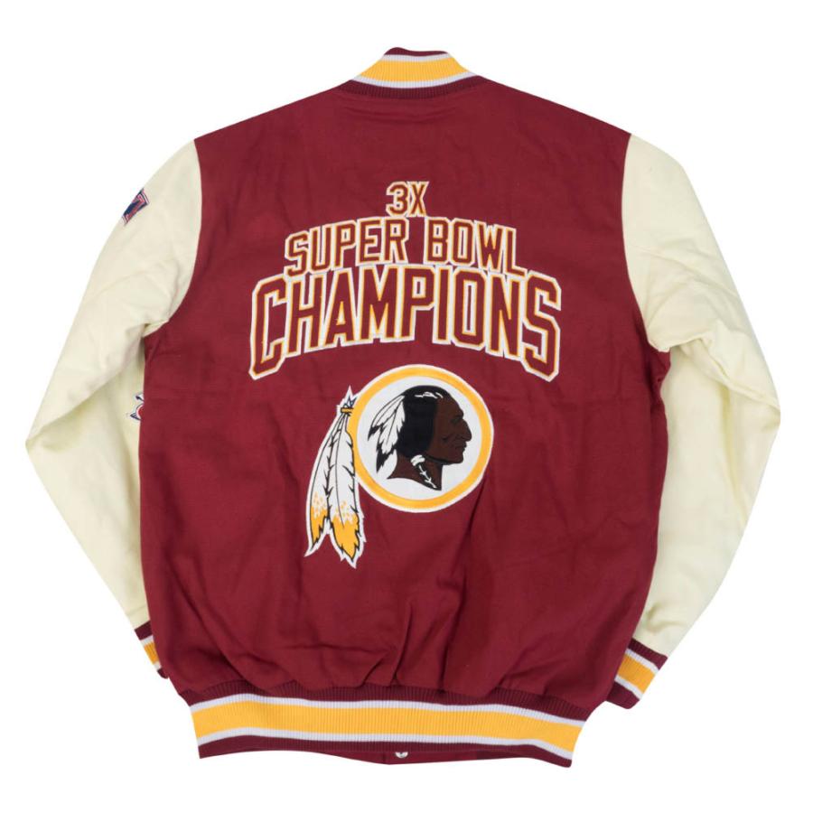 NFL スタジャン レッドスキンズ マルーン ホワイト メンズ 長袖