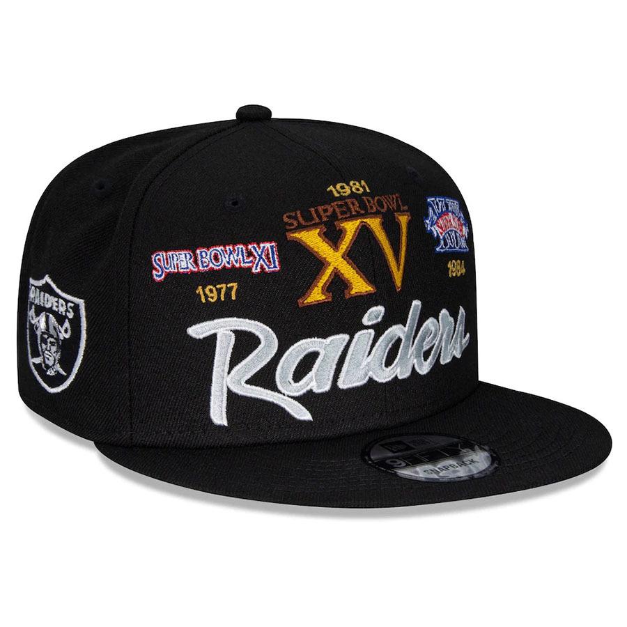 NFL レイダース キャップ スーパーボウル レトロ スクリプト 9FIFTY スナップバック ニューエラ/New Era ブラック｜selection-j｜03