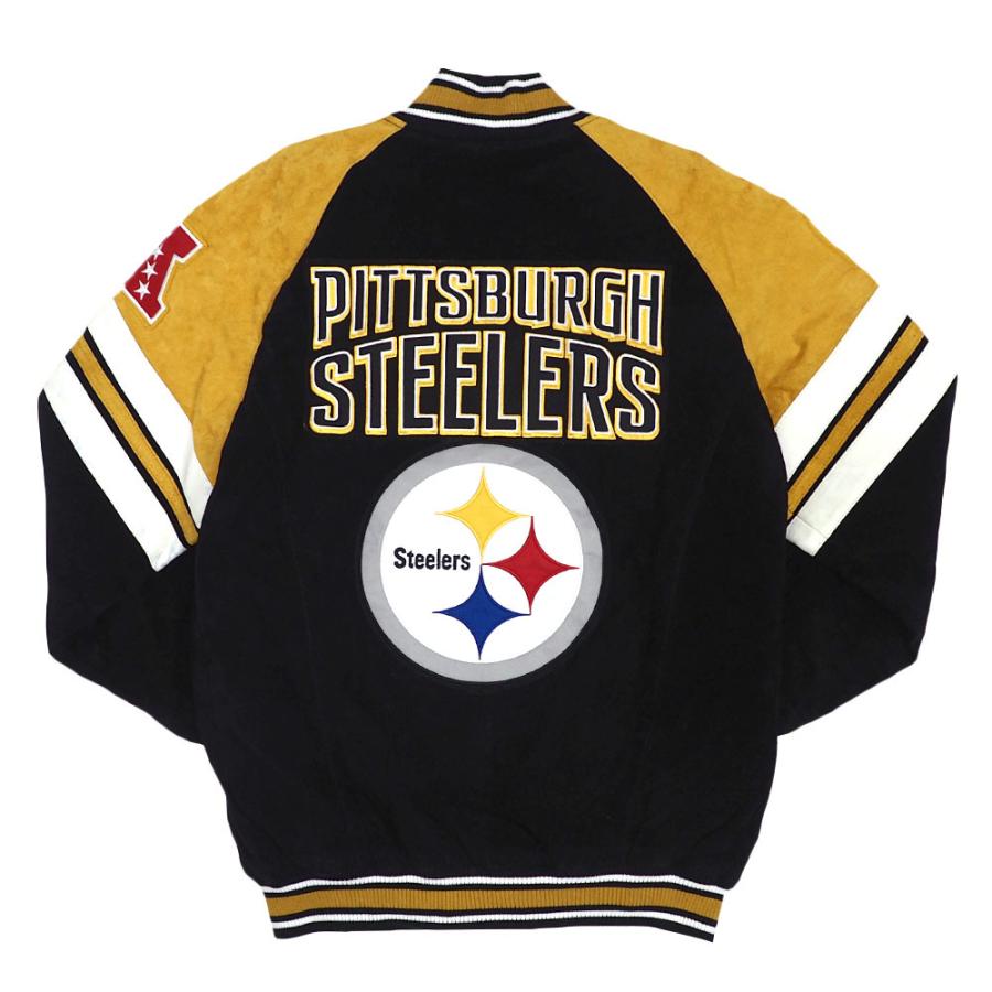 95 Off Nfl スティーラーズ スタジャン フルジップ スゥエード レザー Full Zip Suede Leather ジャケット Jacket G Iii ブラック Wantannas Go Id