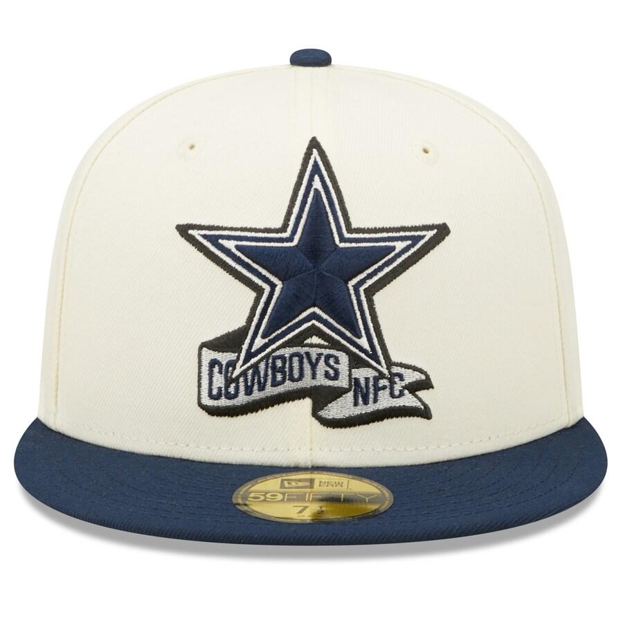 NFL カウボーイズ キャップ 2022 サイドライン 59FIFTY Hat ニューエラ/New Era クリーム ネイビー｜selection-j｜02