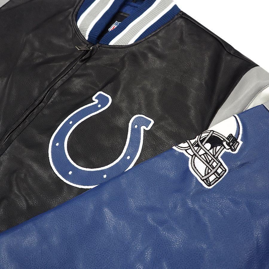 NFL コルツ ジャケット Faux Leather Jacket G-III ブラック ロイヤル｜selection-j｜04