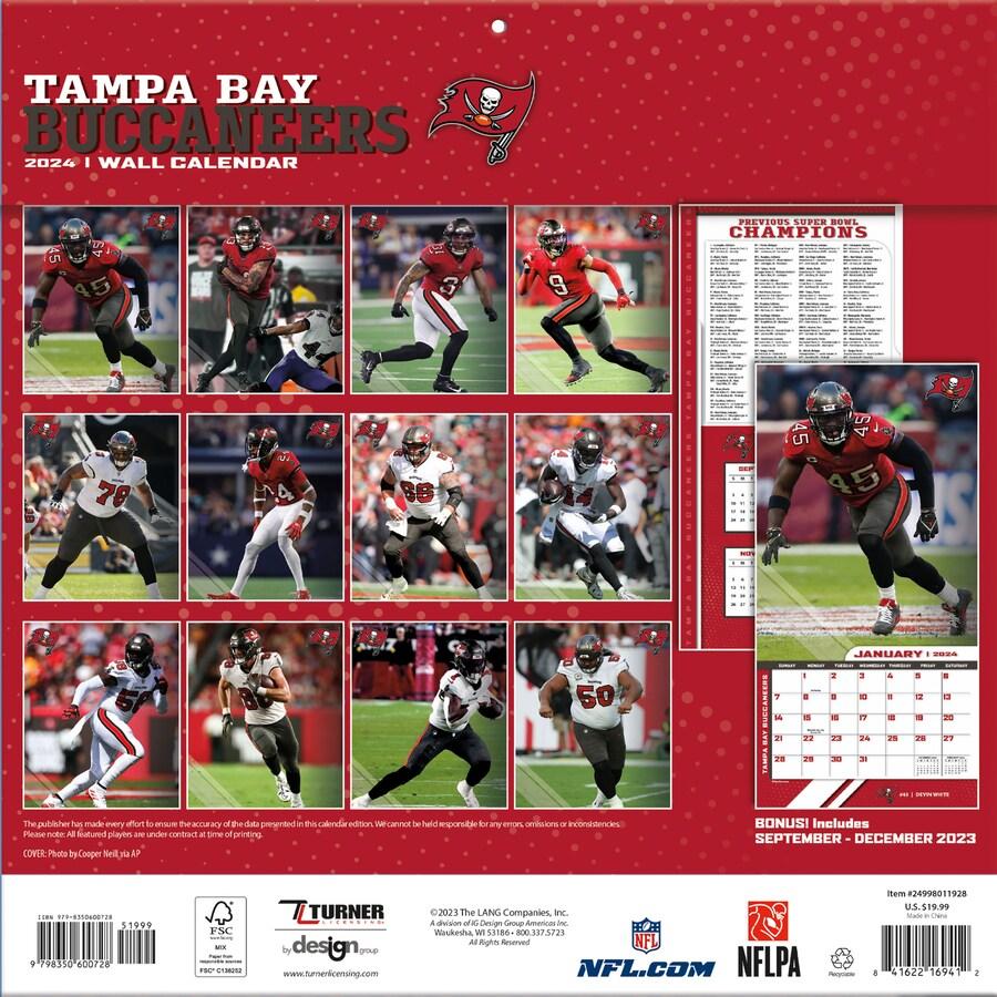 NFL バッカニアーズ カレンダー 2024 Team 壁掛け Wall Calendar Turner｜selection-j｜02