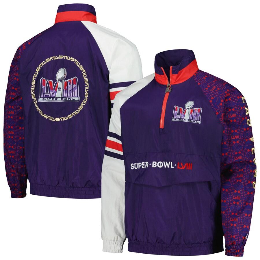 NFL ハーフジップジャケット NFL ジャケット 第58回スーパーボウル Elite Raglan ハーフジップ