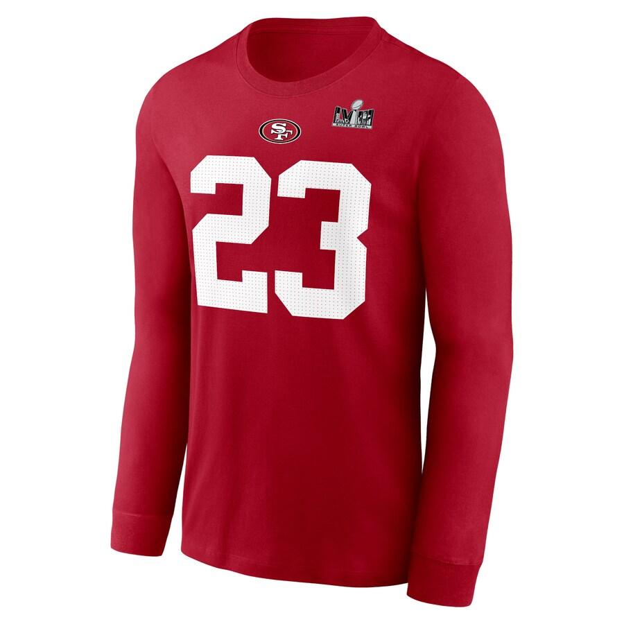 NFL クリスチャン・マキャフリー 49ers Tシャツ 第58回スーパーボウル進出記念 Long Sleeve T-Shirt ナイキ/Nike スカーレット｜selection-j｜02