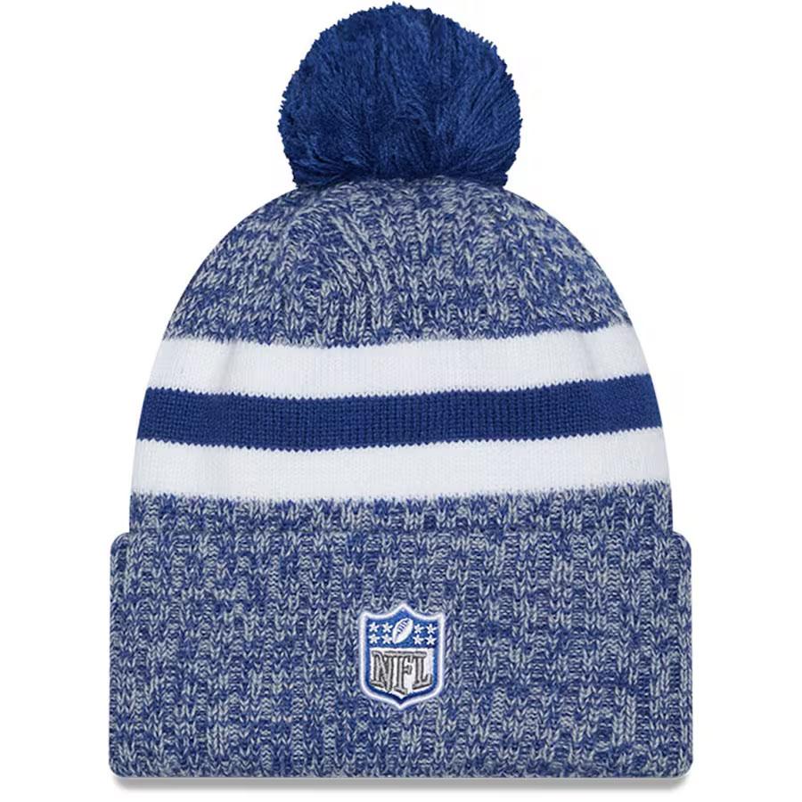 NFL コルツ ニットキャップ 【現地買付】2023 サイドライン Sport Cuffed Pom Knit Hat ニューエラ/New Era ブルー_1