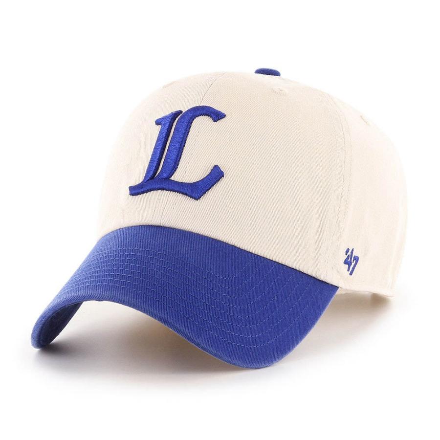 埼玉西武ライオンズ グッズ キャップ/帽子 47クリーンアップ ツートーン 47 Brand ナチュラル/ロイヤル | 