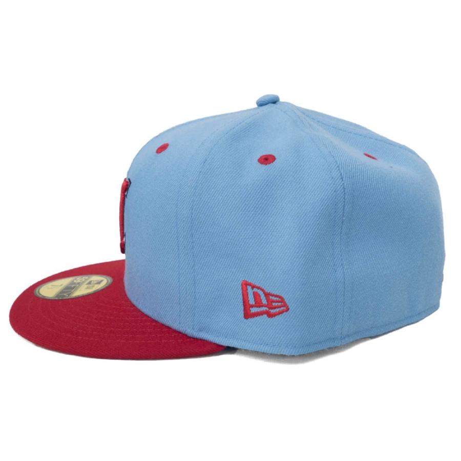 千葉ロッテマリーンズ グッズ キャップ/帽子 カスタムカラー 59FIFTY ニューエラ/New Era スカイブルー/レッド 平つば キャップ 特集｜selection-j｜02