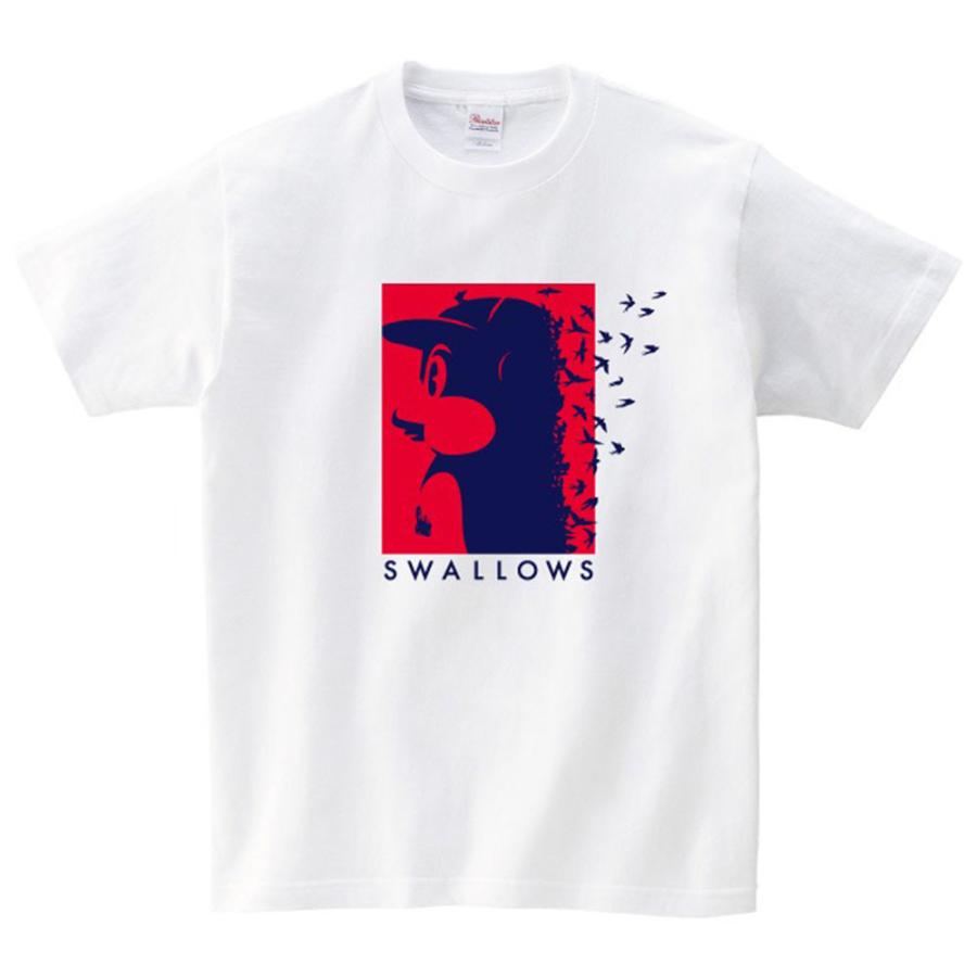 つば九郎 東京ヤクルトスワローズ グッズ Tシャツ 2022 新商品 シルエット Tee TYS ホワイト｜selection-j